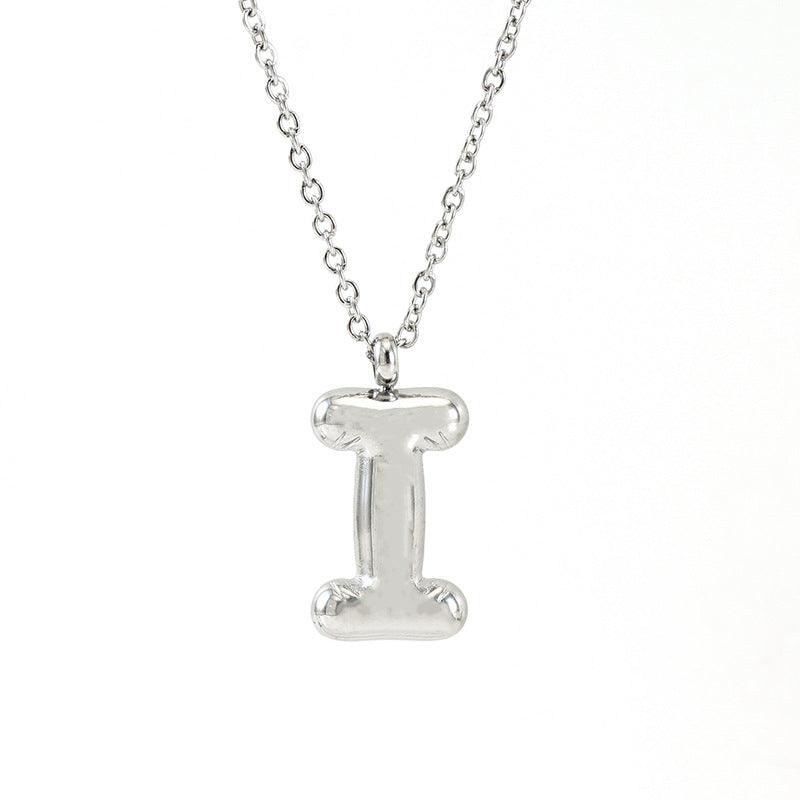 Silver Bubble Initial Necklace