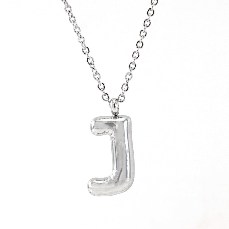 Silver Bubble Initial Necklace