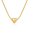 Gold Heart Initial Necklace