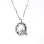 Silver Bubble Initial Necklace