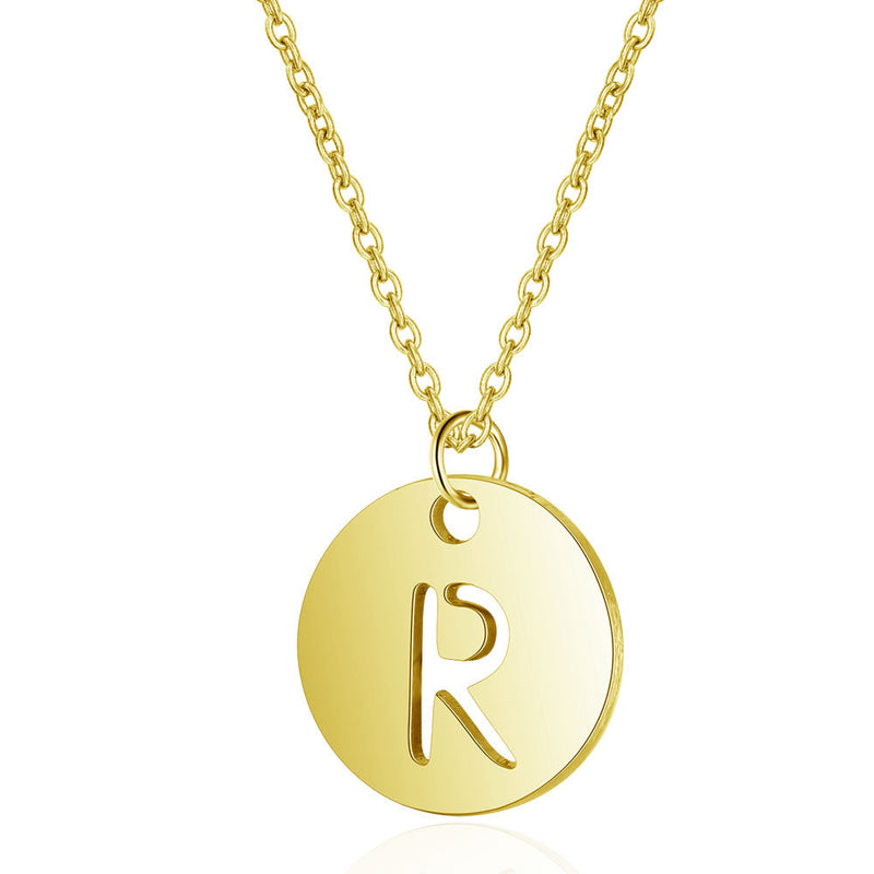 Gold Enbedded Initial Necklace