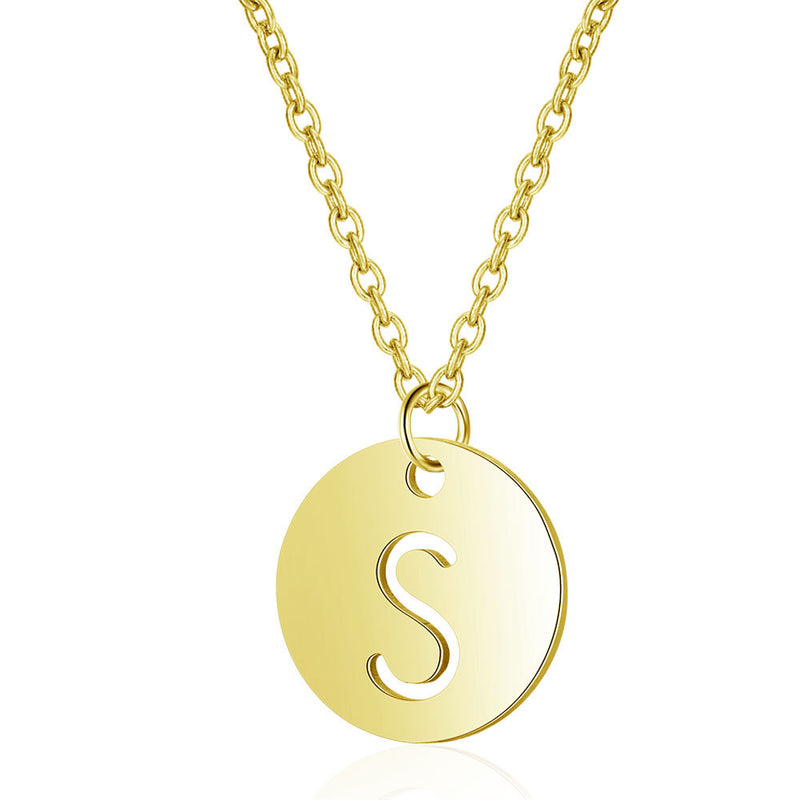 Gold Enbedded Initial Necklace