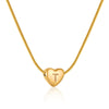 Gold Heart Initial Necklace