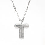 Silver Bubble Initial Necklace