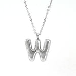 Silver Bubble Initial Necklace