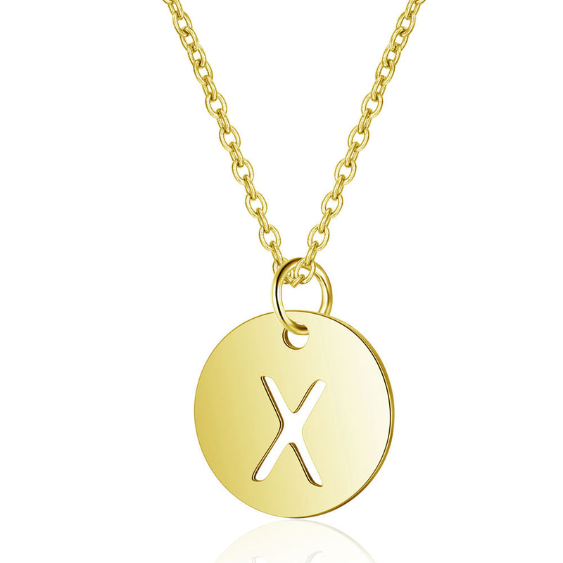 Gold Enbedded Initial Necklace