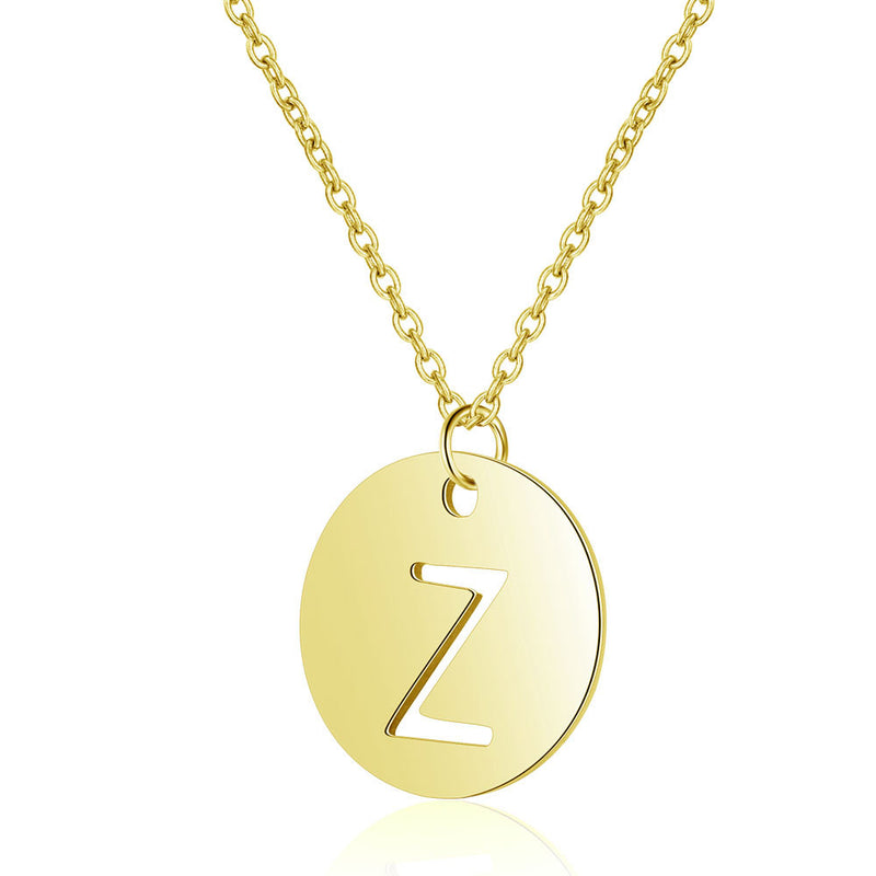 Gold Enbedded Initial Necklace