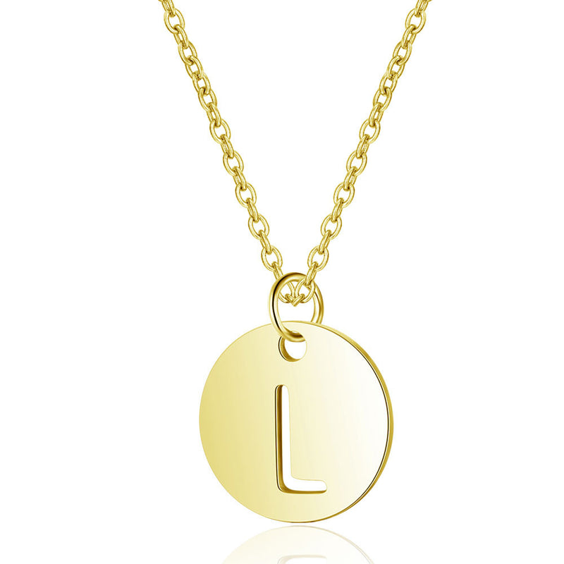 Gold Enbedded Initial Necklace