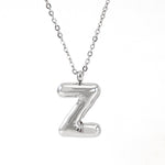 Silver Bubble Initial Necklace