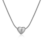 Silver Heart Initial Necklace