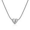 Silver Heart Initial Necklace