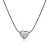 Silver Heart Initial Necklace