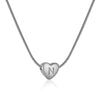 Silver Heart Initial Necklace