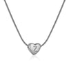 Silver Heart Initial Necklace