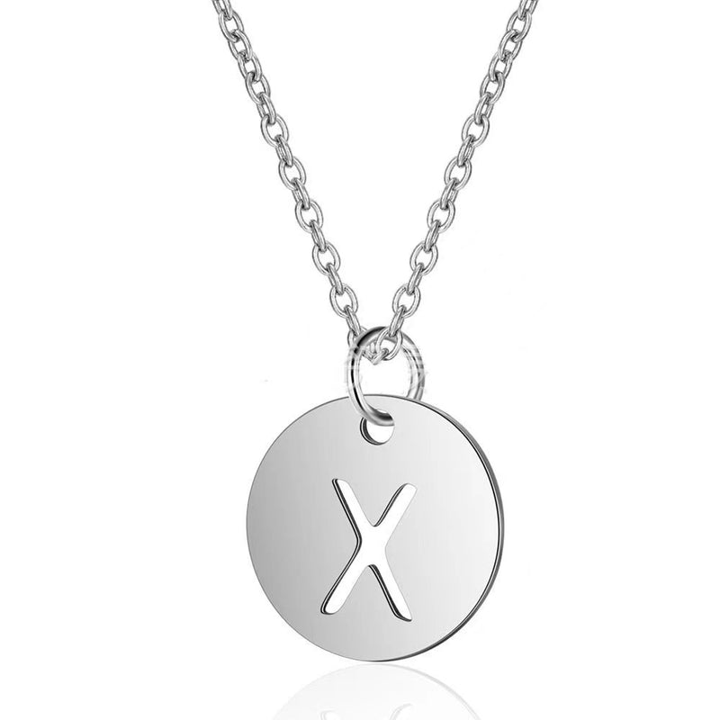 Silver Embeded Initial Necklace