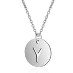 Silver Embeded Initial Necklace