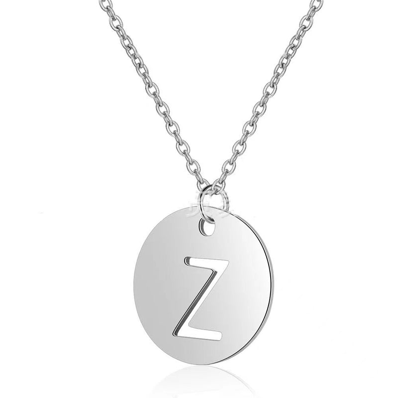 Silver Embeded Initial Necklace