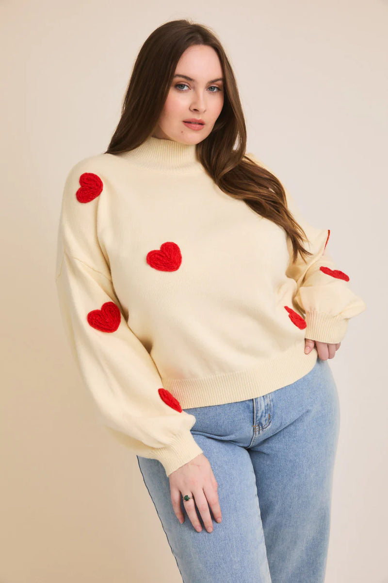 Curvy 3D Heart Sweater