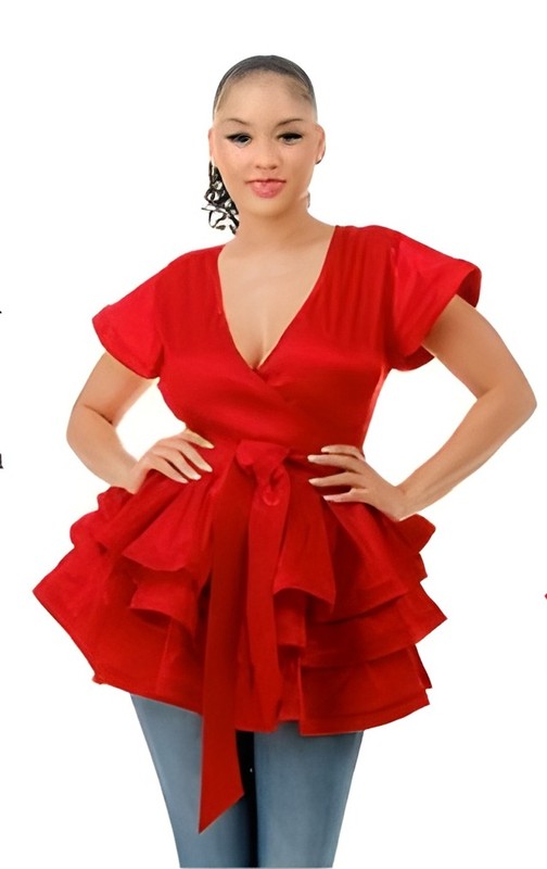 Taffeta Peplum Top