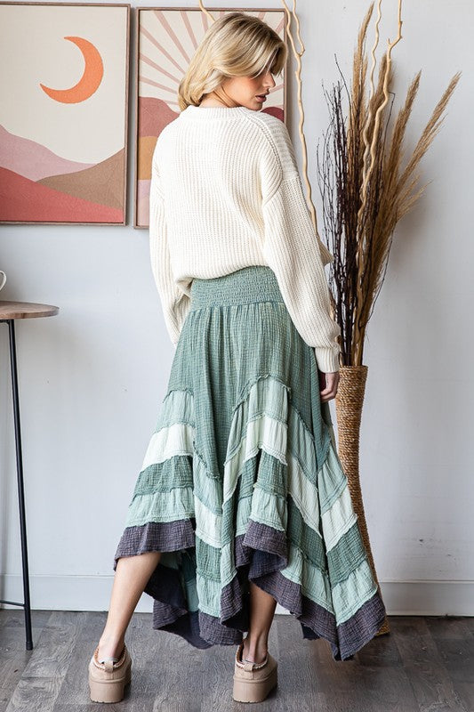 Stripe Hem Skirt