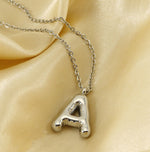 Silver Bubble Initial Necklace