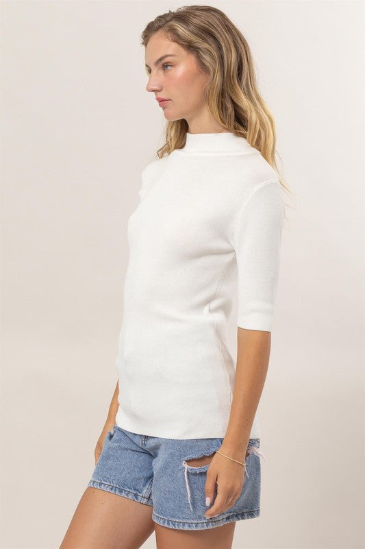 Mock Neck Knit Top