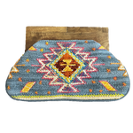 Embroidered Tapestry Clutch with Wooden Handle