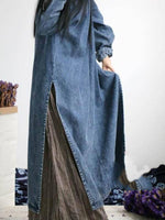 Loose Split-side Jeans Long Dress