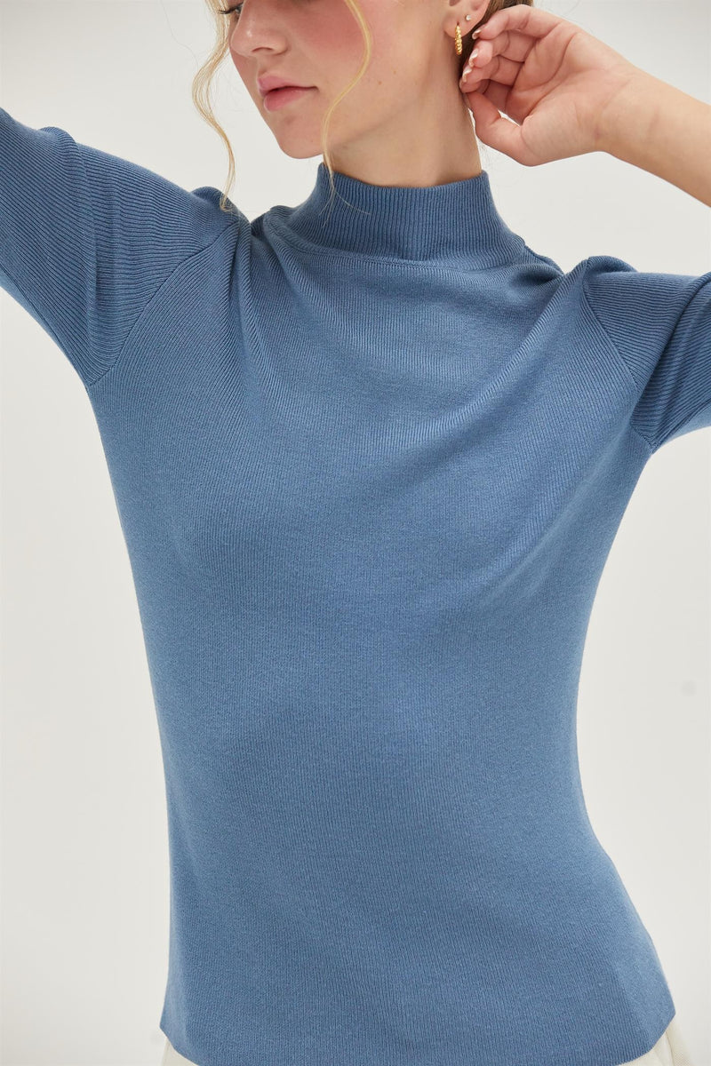 Mock Neck Knit Top