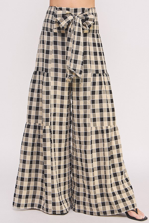 Gingham High Waist Pants