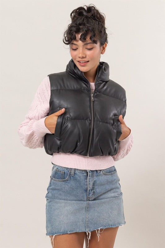 Crop Puffer Vest