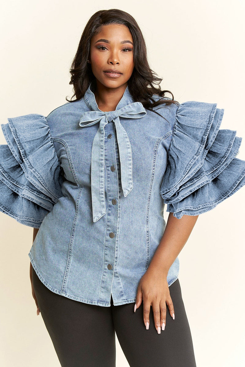 Sassy Denim Top