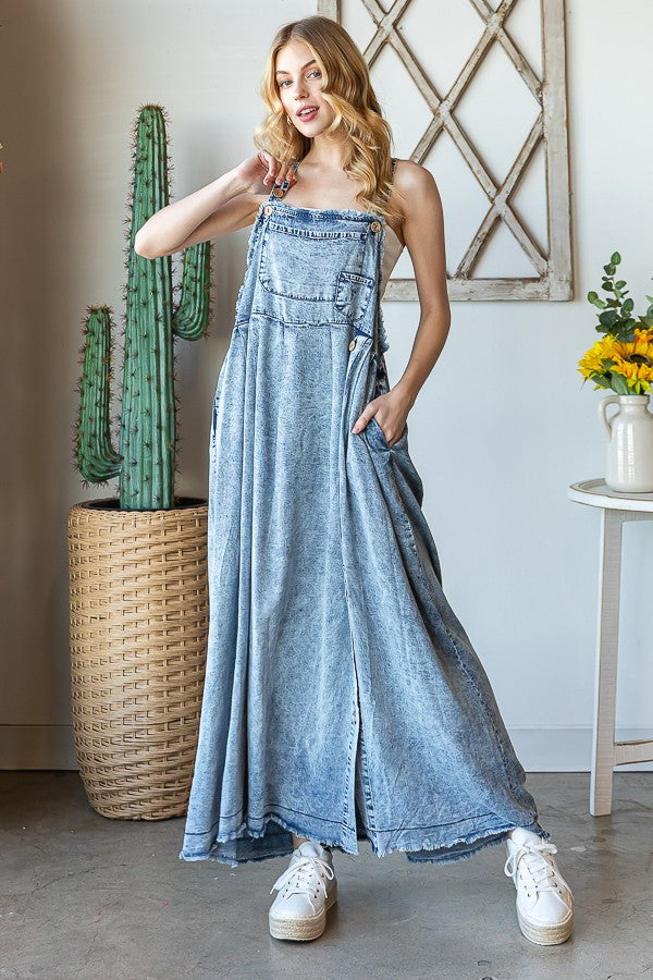 Denim Overall Maxi Dress