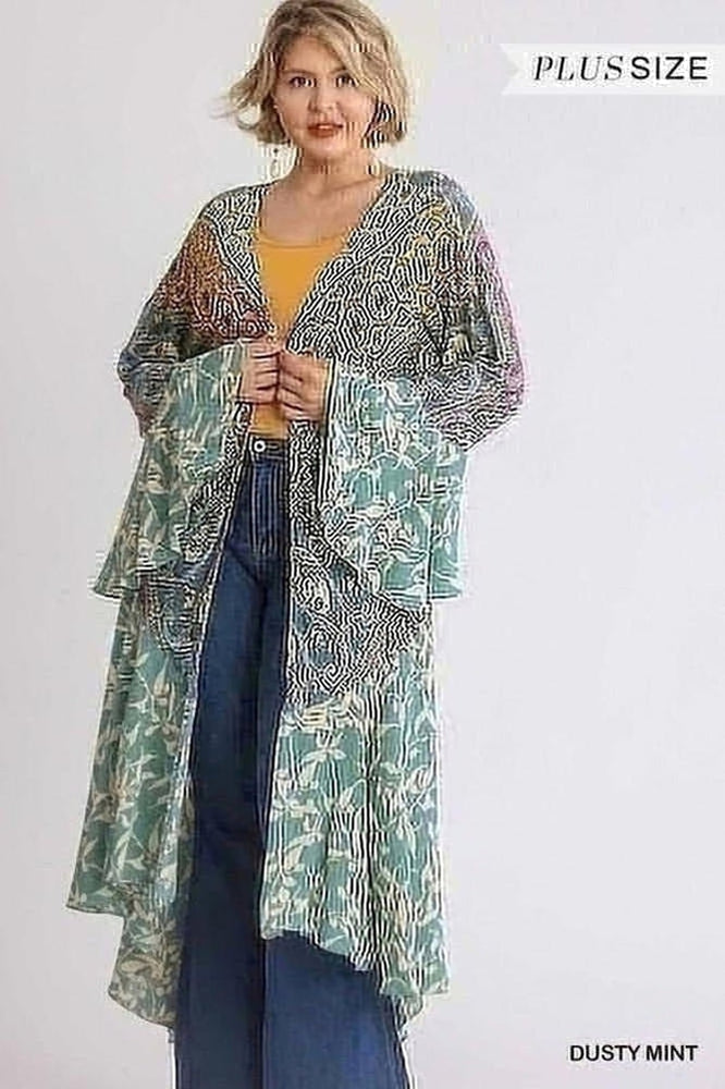 Curvy Fatima Printed Kimono
