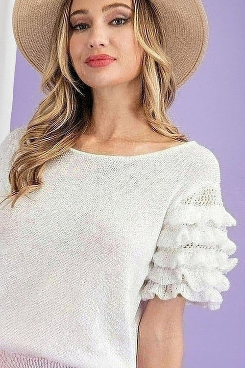 Tiered Sleeve Spring Sweater