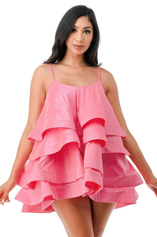 Curvy Ruffle Tiered Mini Dress