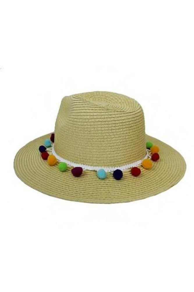 Pom Pom Panama Hat