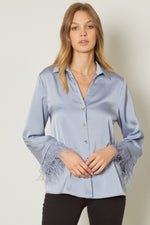 Feather Cuff Blouse