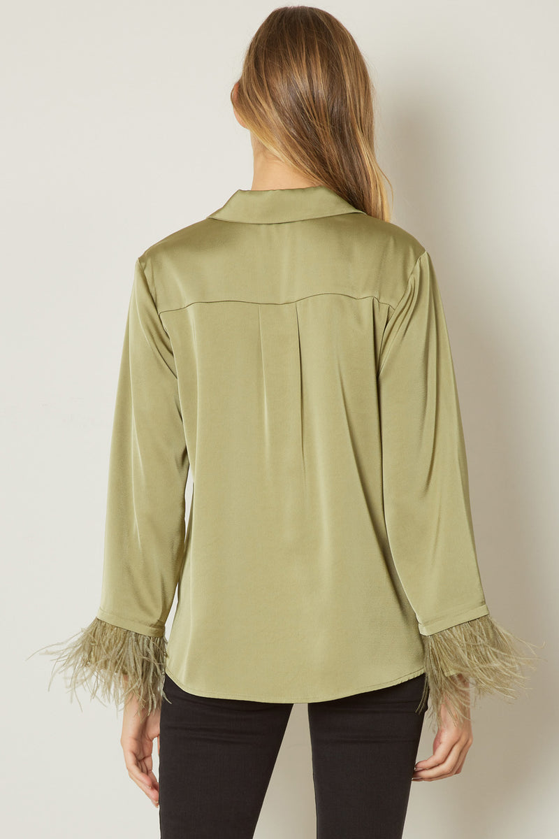Feather Cuff Blouse