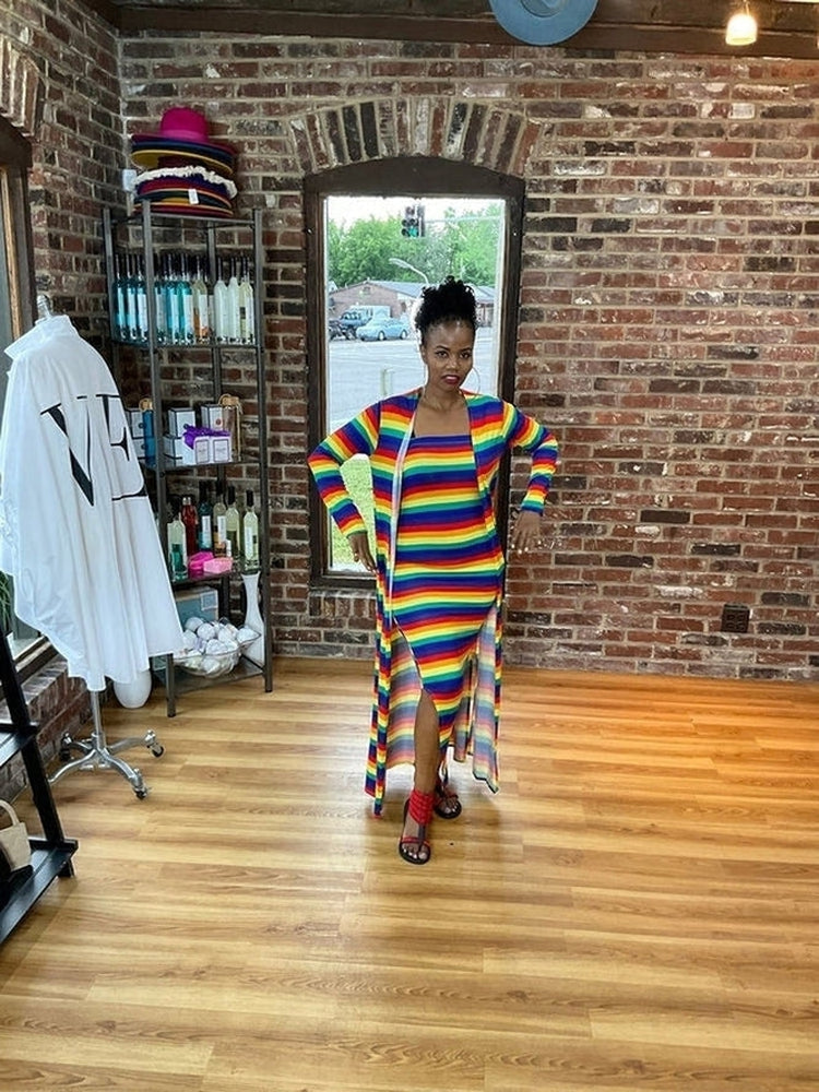 Rainbow Tube Dress Set