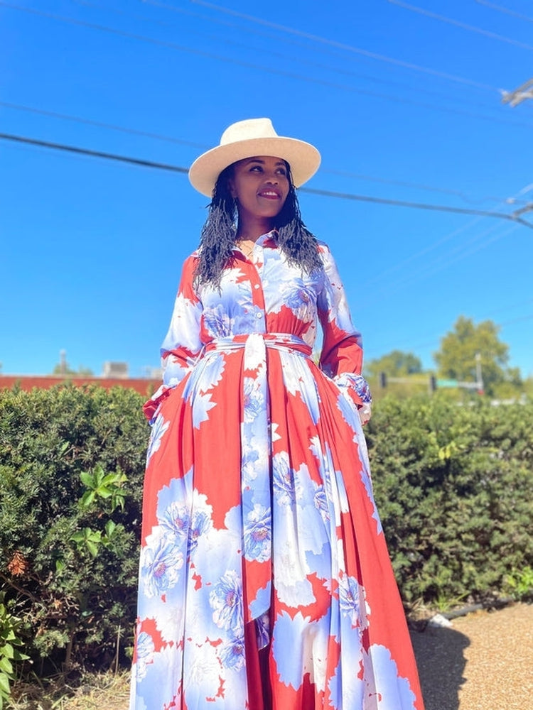 Blue Floral Maxi Dress